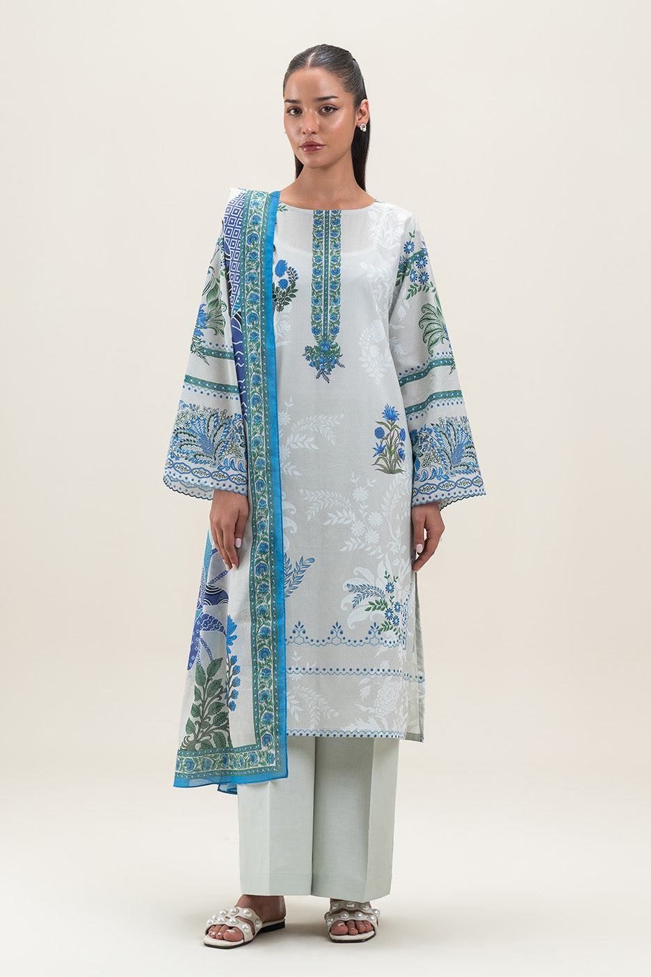 3 PIECE PRINTED LAWN SUIT-ARCTIC MYSTERY (UNSTITCHED)
