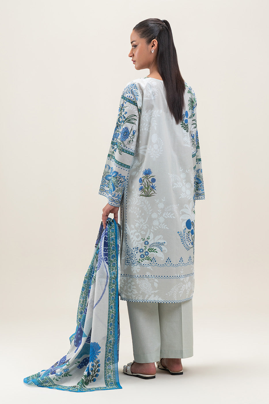 3 PIECE PRINTED LAWN SUIT-ARCTIC MYSTERY (UNSTITCHED)