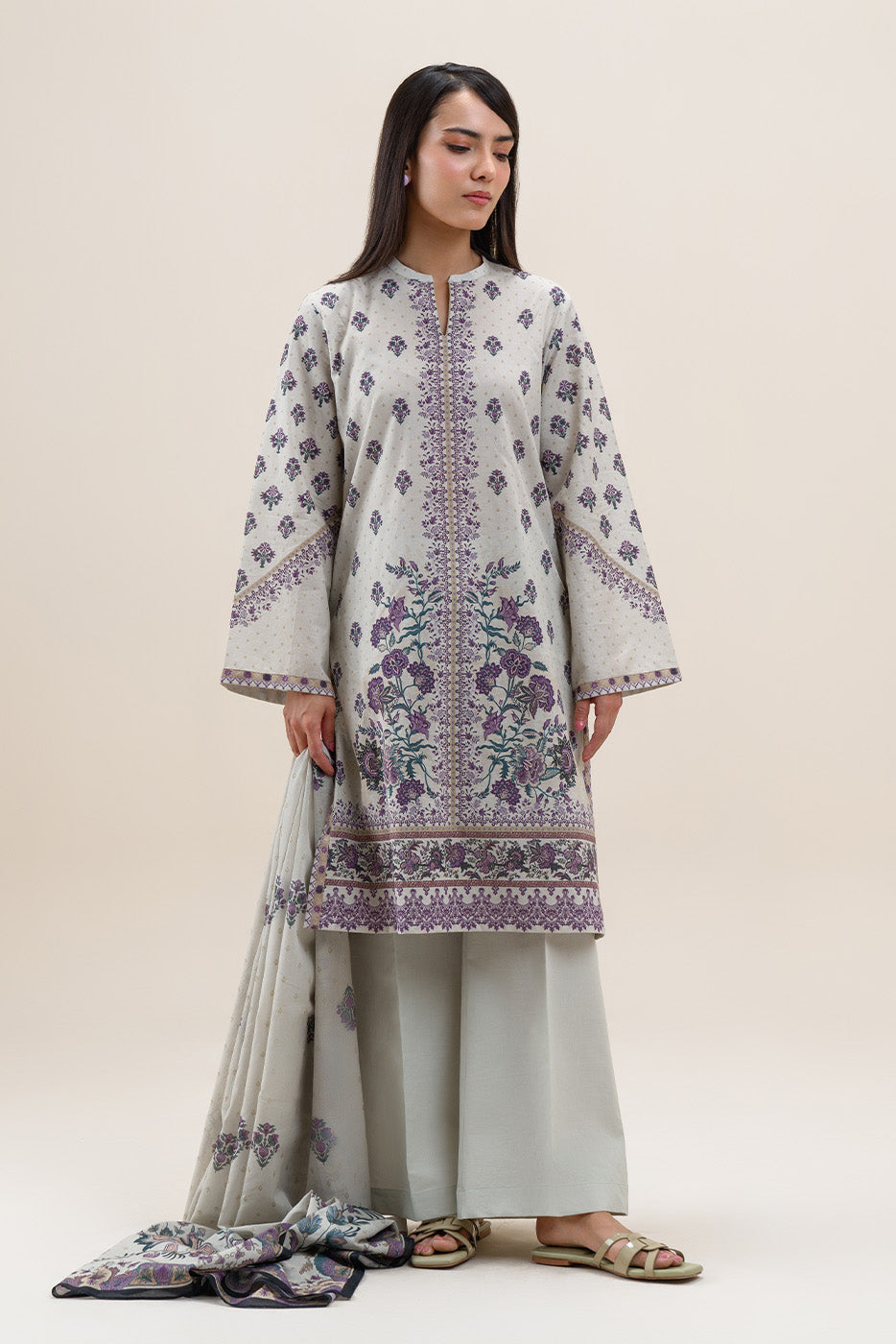 3 PIECE PRINTED LAWN SUIT-MYSTIC BLOOM (UNSTITCHED)