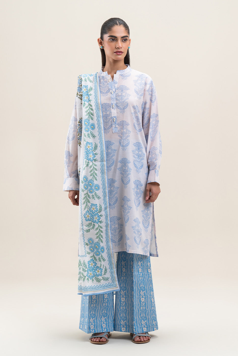 3 PIECE PRINTED LAWN LAWN SUIT-CAROLINA MUSE (UNSTITCHED)