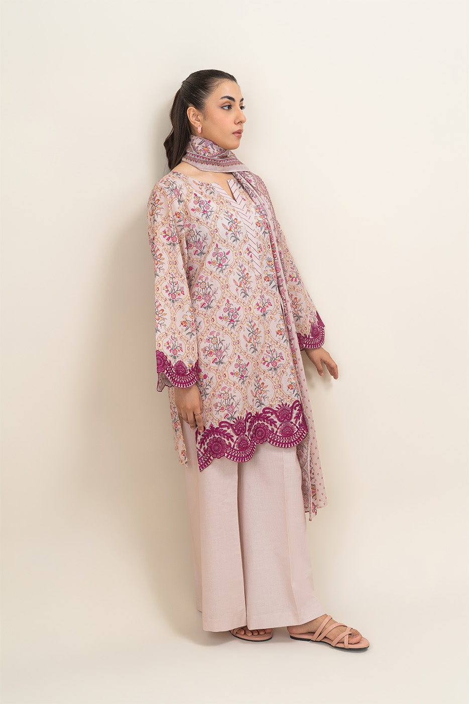 3 PIECE EMBROIDERED LAWN SUIT-IVORY TALE (UNSTITCHED)