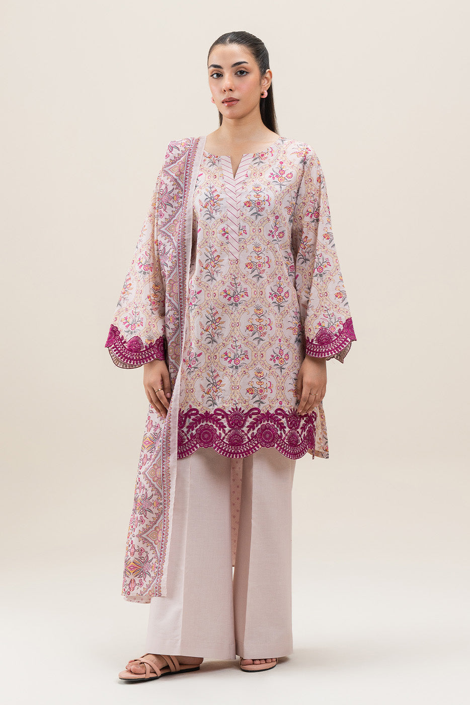 3 PIECE EMBROIDERED LAWN SUIT-IVORY TALE (UNSTITCHED)