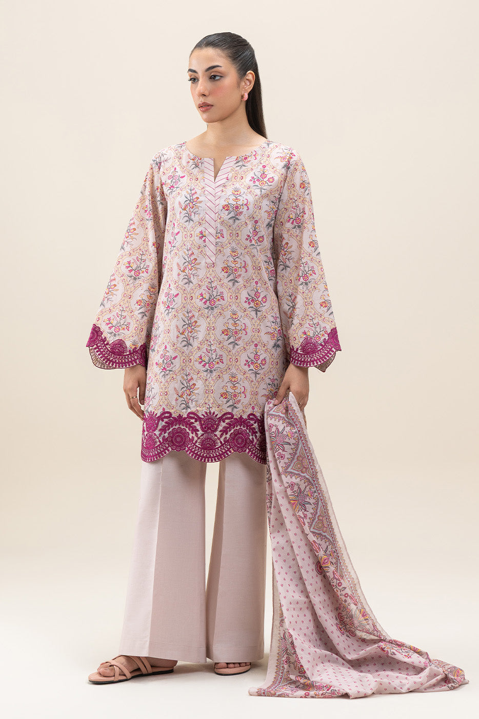 3 PIECE EMBROIDERED LAWN SUIT-IVORY TALE (UNSTITCHED)