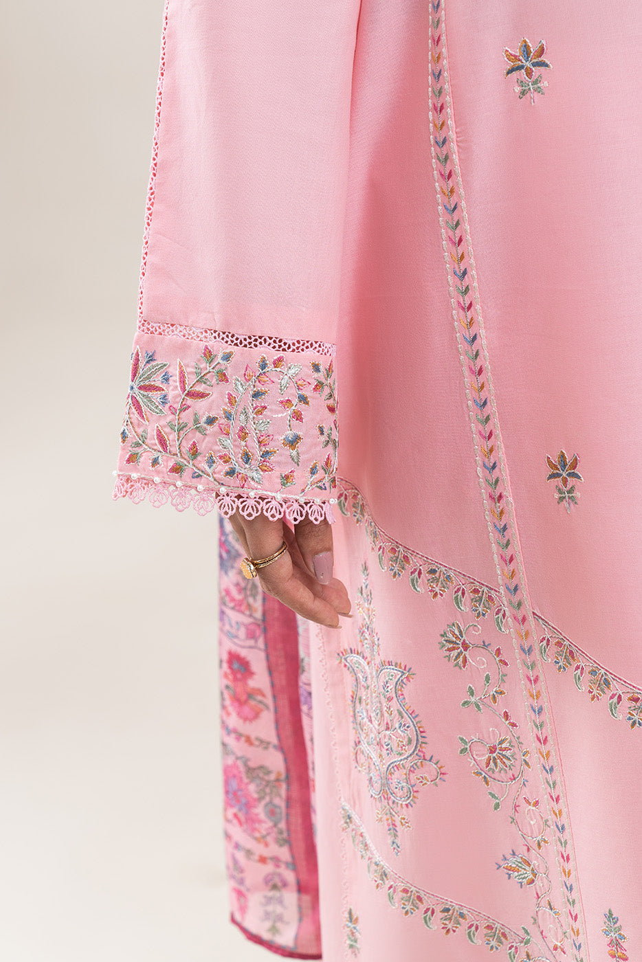 3 PIECE EMBROIDERED LAWN SUIT-BLUSH DEW (UNSTITCHED)