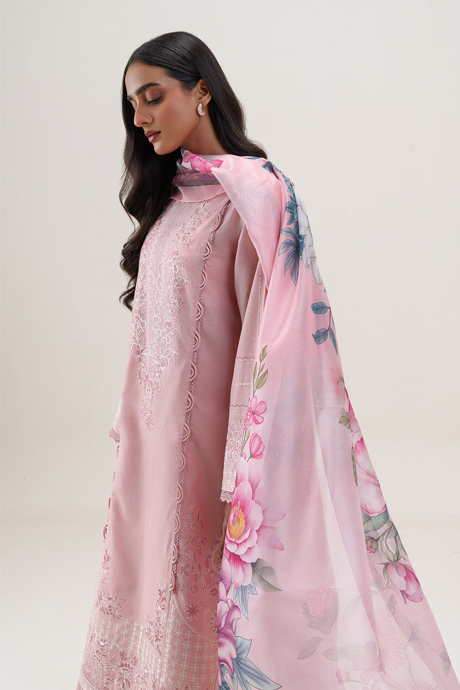 3 PIECE EMBROIDERED LAWN SUIT-BLUSH TINT (UNSTITCHED)