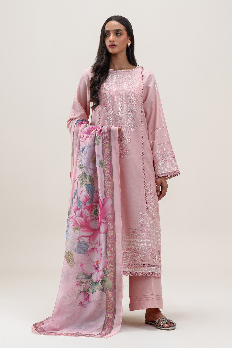3 PIECE EMBROIDERED LAWN SUIT-BLUSH TINT (UNSTITCHED)