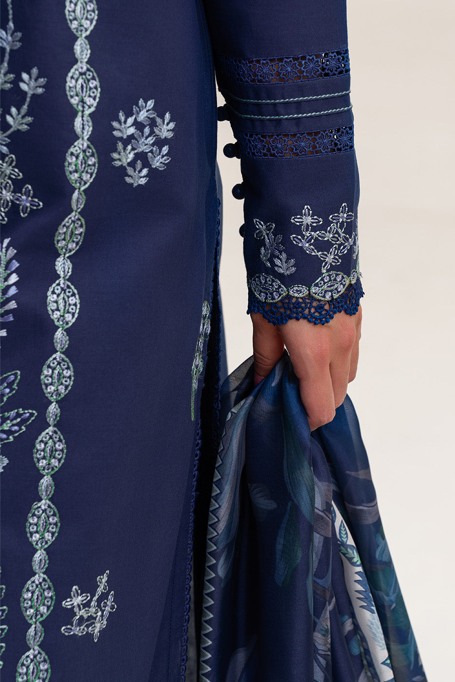 3 PIECE EMBROIDERED LAWN SUIT-PRUSSIAN LUX (UNSTITCHED)