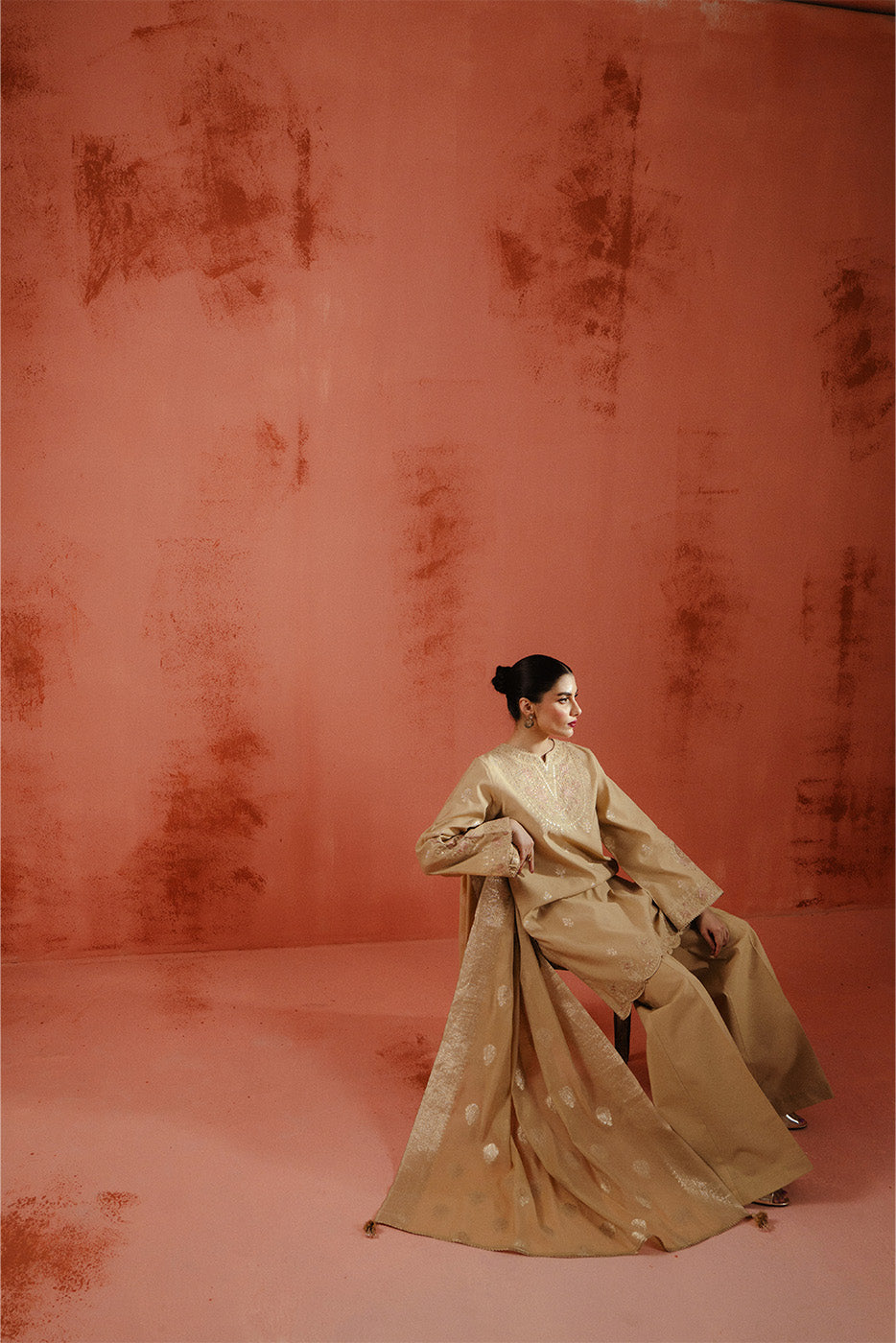 3 PIECE EMBROIDERED LUREX YAN DYED JACQUARD SUIT-CITRINE AURA (UNSTITCHED)