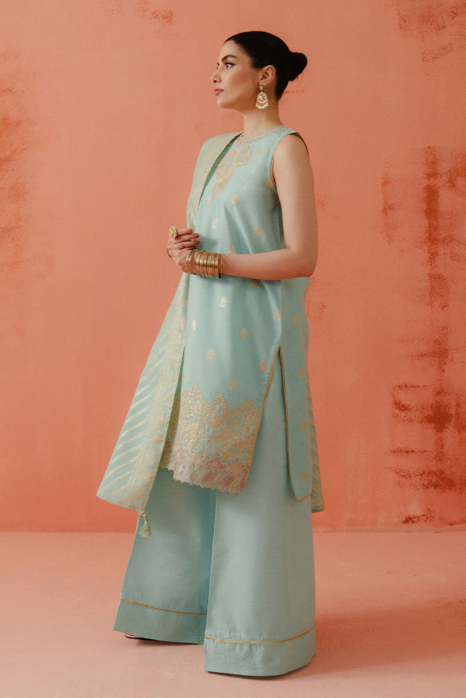 3 PIECE EMBROIDERED LUREX YAN DYED JACQUARD SUIT-PASTEL MUSE (UNSTITCHED)