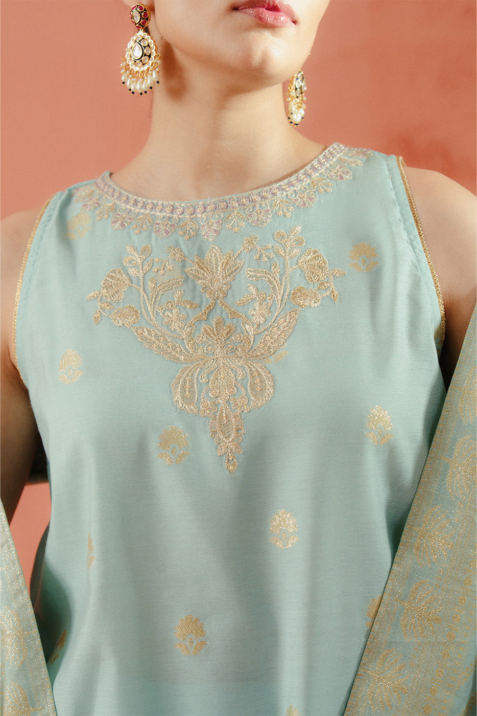 3 PIECE EMBROIDERED LUREX YAN DYED JACQUARD SUIT-PASTEL MUSE (UNSTITCHED)