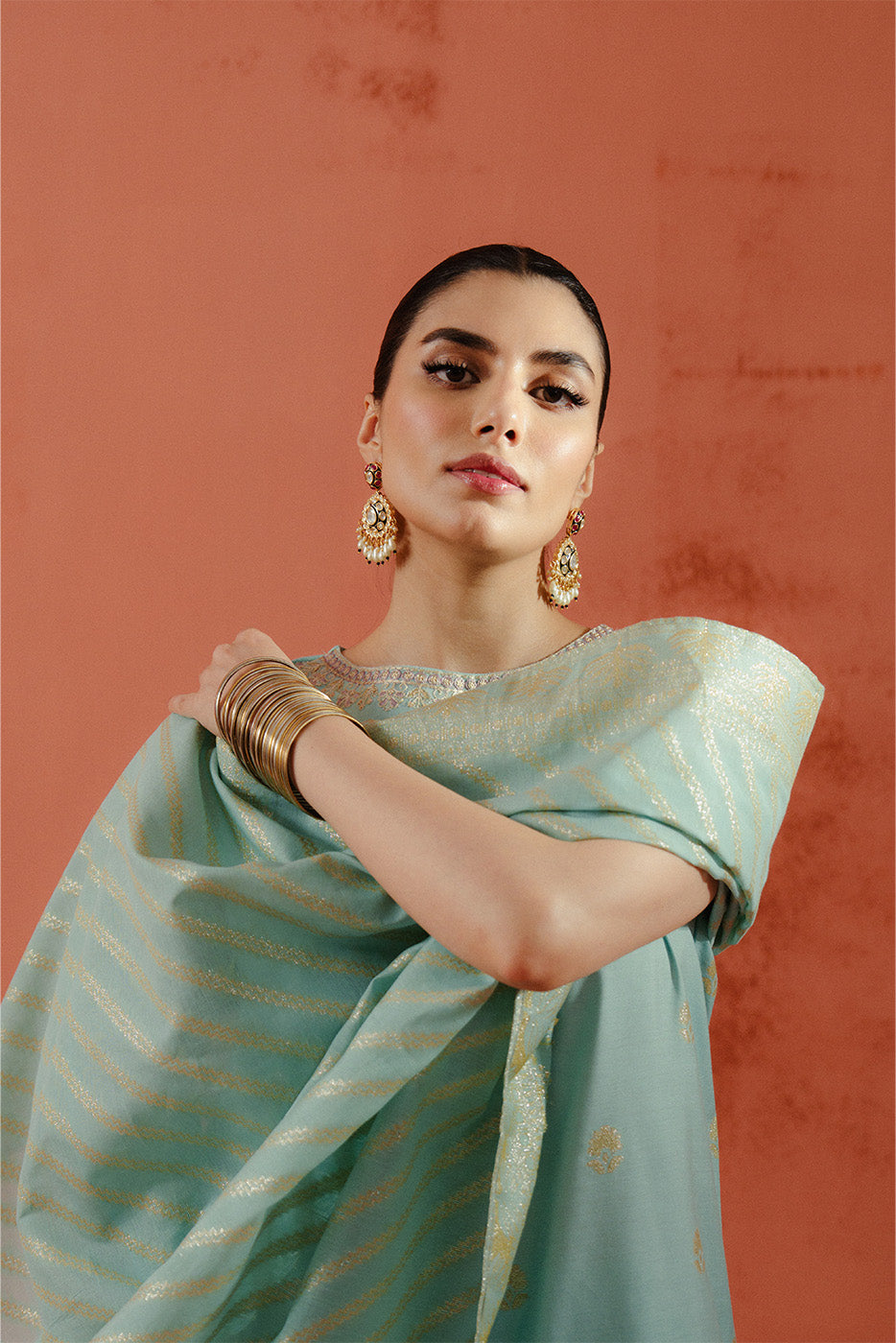 3 PIECE EMBROIDERED LUREX YAN DYED JACQUARD SUIT-PASTEL MUSE (UNSTITCHED)