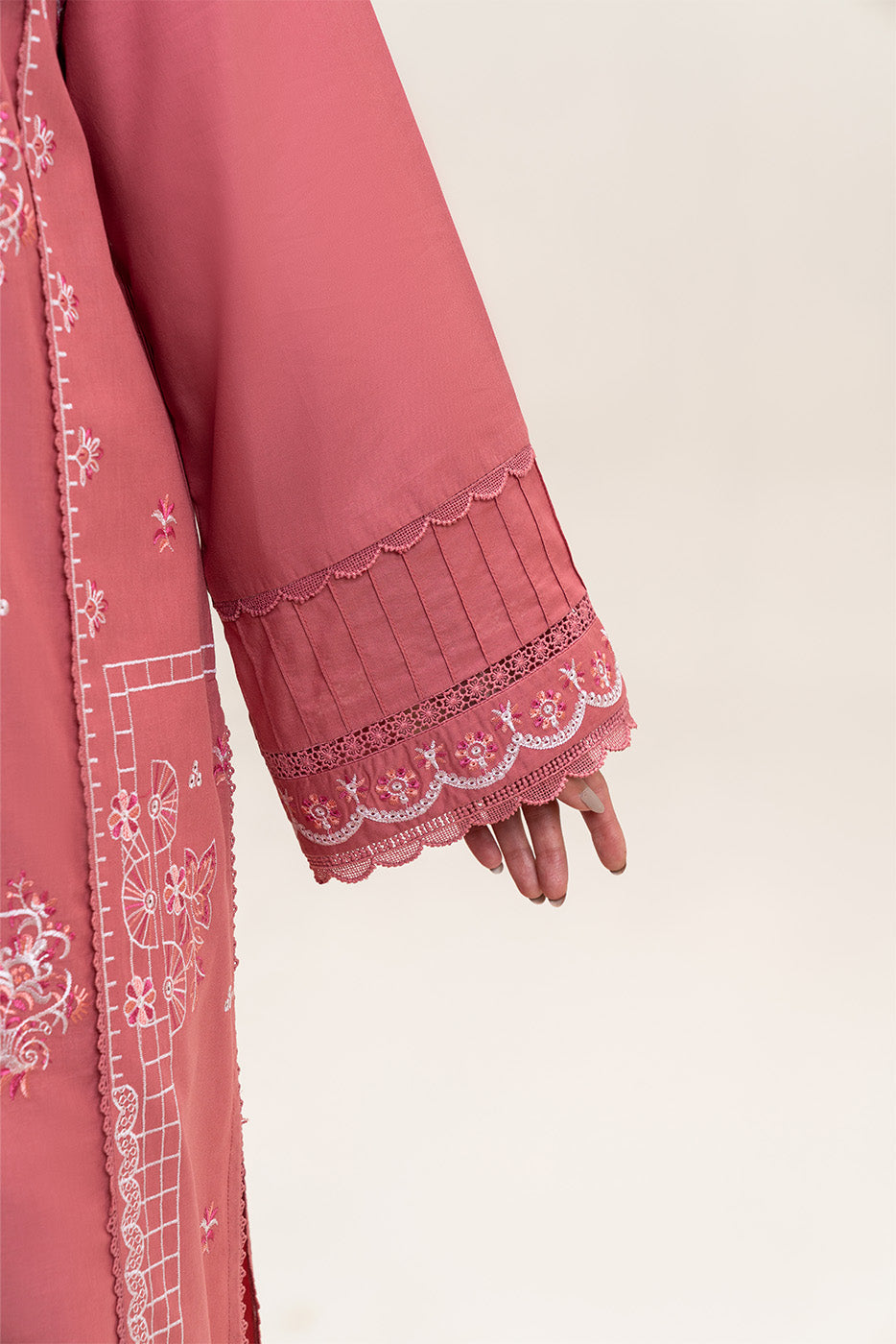 2 PIECE EMBROIDERED LAWN SUIT-ROSE VERVE (UNSTITCHED)