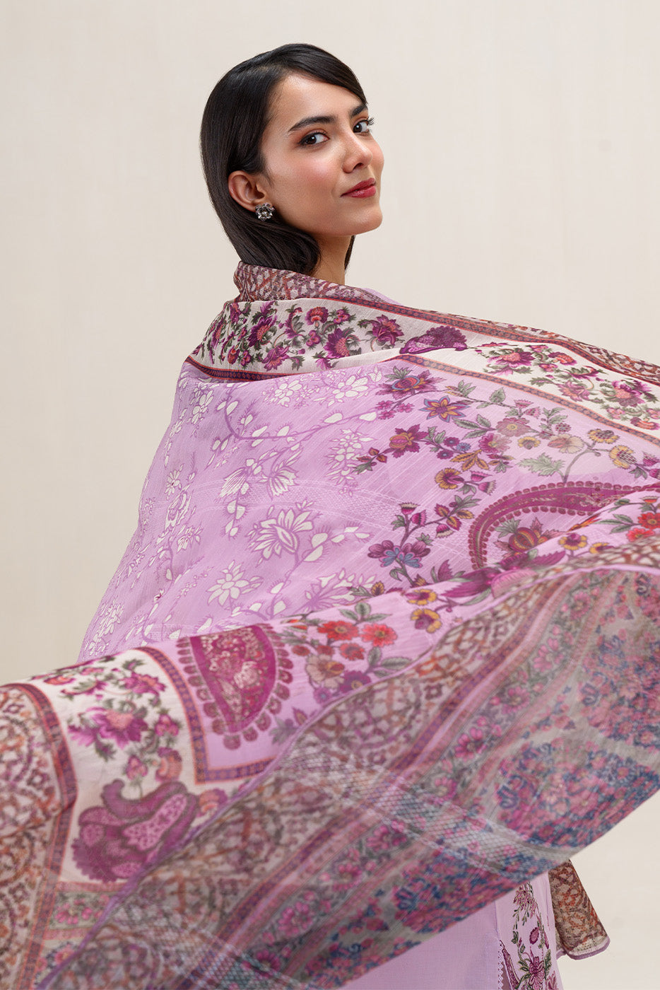 3 PIECE EMBROIDERED LAWN SUIT-LILAC MELODY (UNSTITCHED)