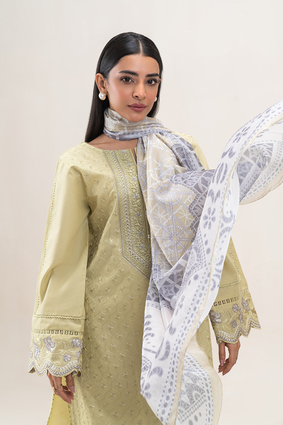 3 PIECE EMBROIDERED LAWN SUIT-CITRINE PUFF (UNSTITCHED)