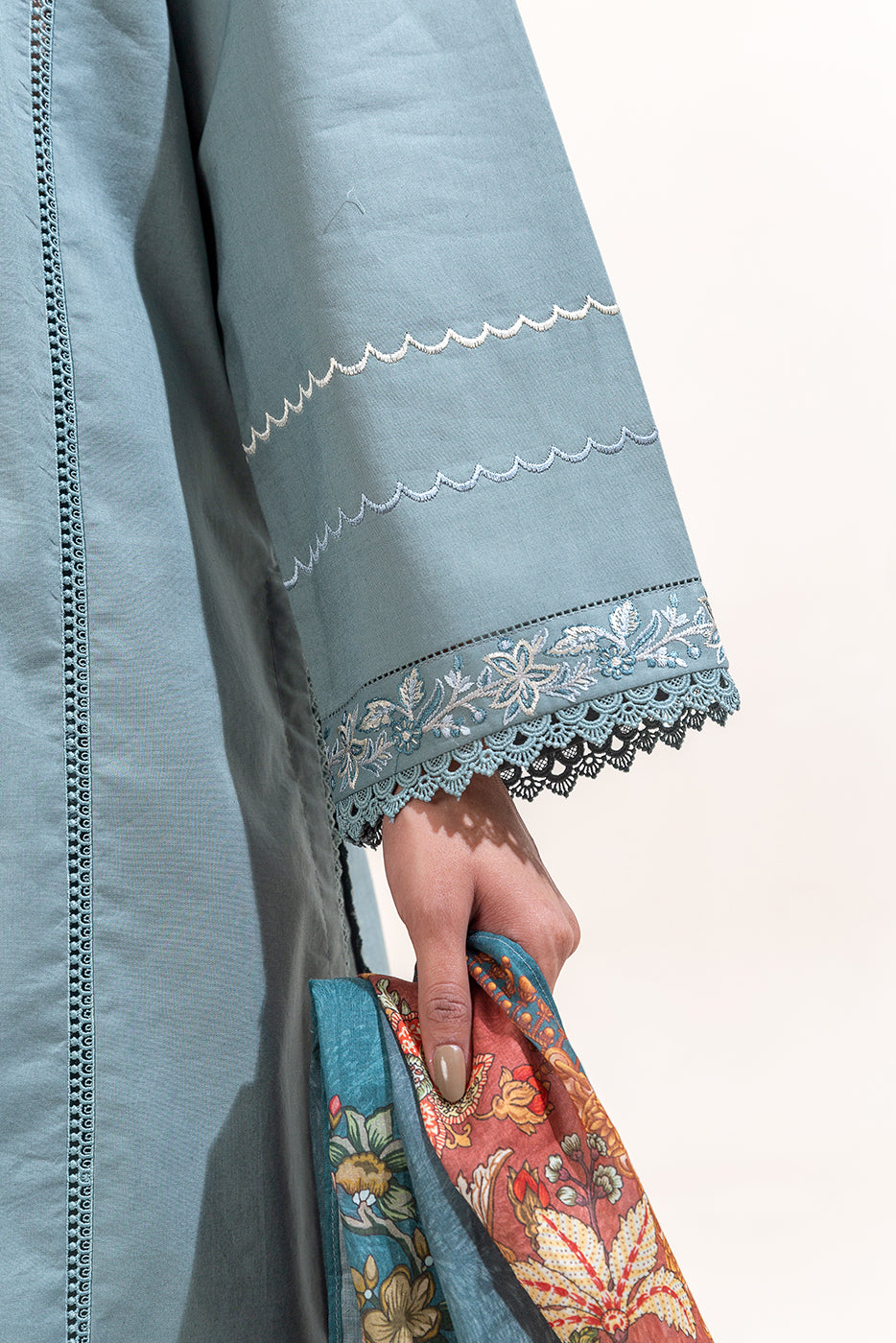 2 PIECE EMBROIDERED LAWN SUIT-RUSTIC OCEAN (UNSTITCHED)