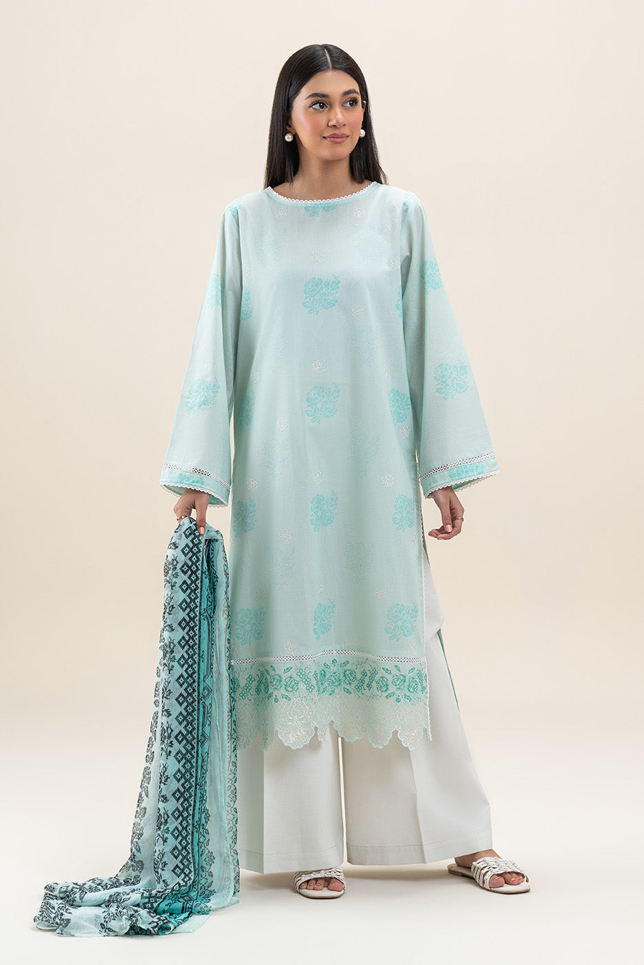 2 PIECE EMBROIDERED LAWN SUIT-ARCTIC MUSE (UNSTITCHED)