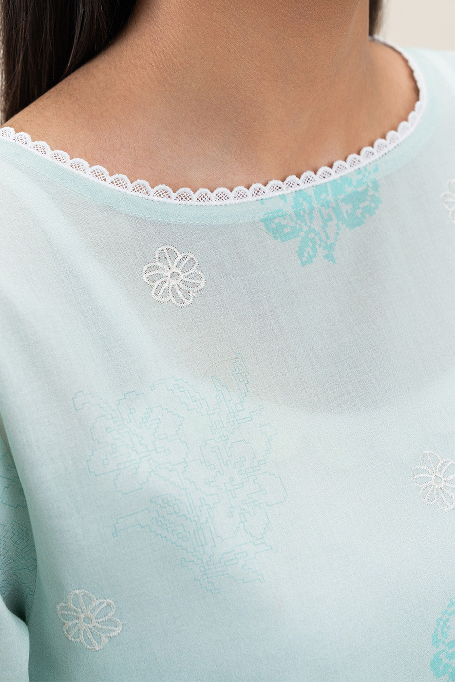 2 PIECE EMBROIDERED LAWN SUIT-ARCTIC MUSE (UNSTITCHED)