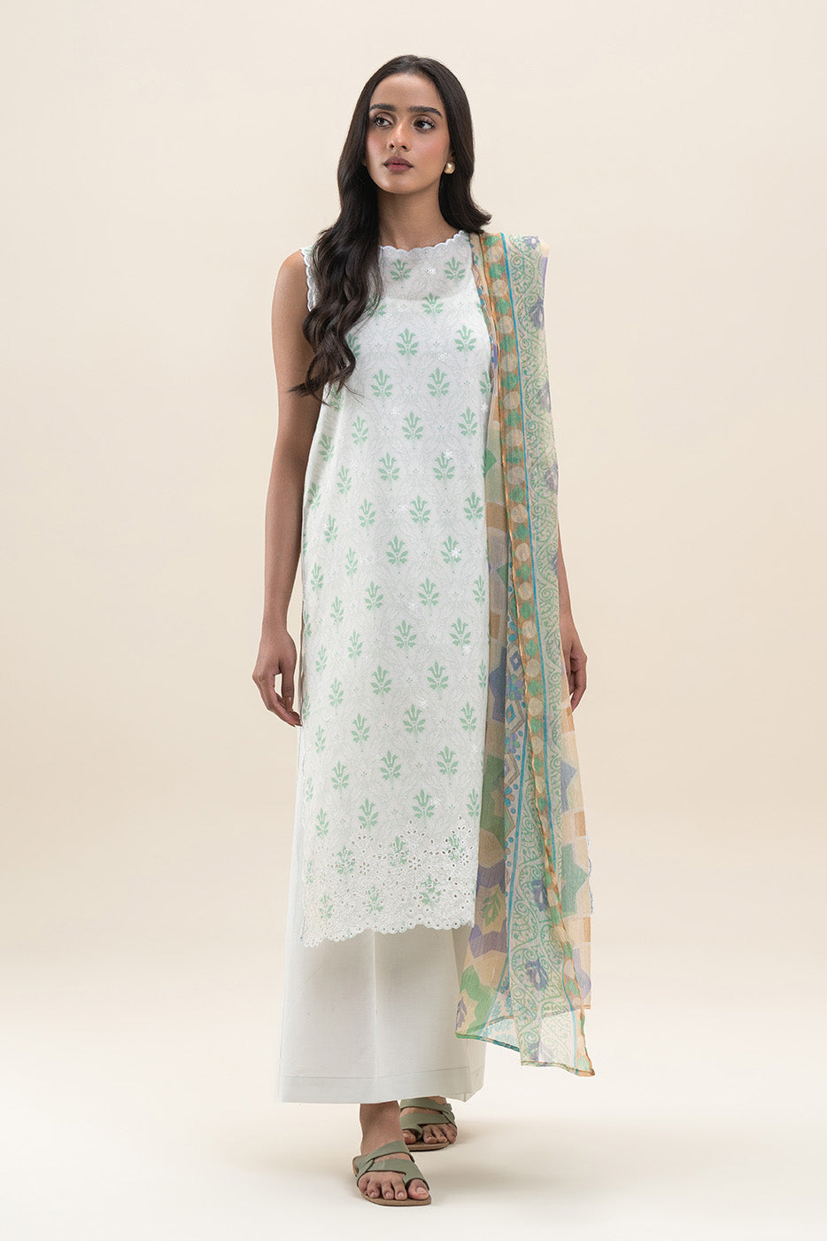2 PIECE EMBROIDERED LAWN SUIT-PALM MAZE (UNSTITCHED)