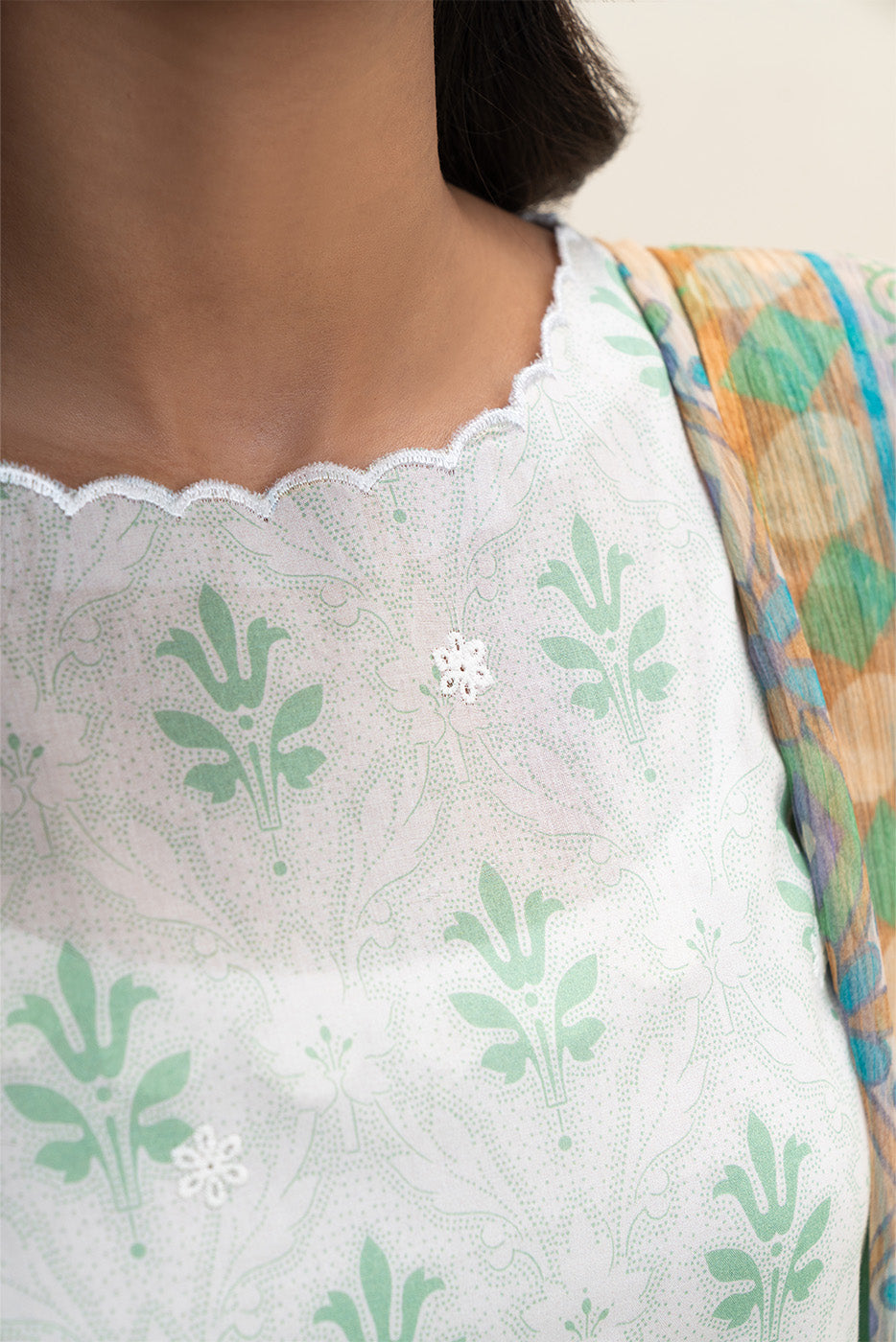 2 PIECE EMBROIDERED LAWN SUIT-PALM MAZE (UNSTITCHED)