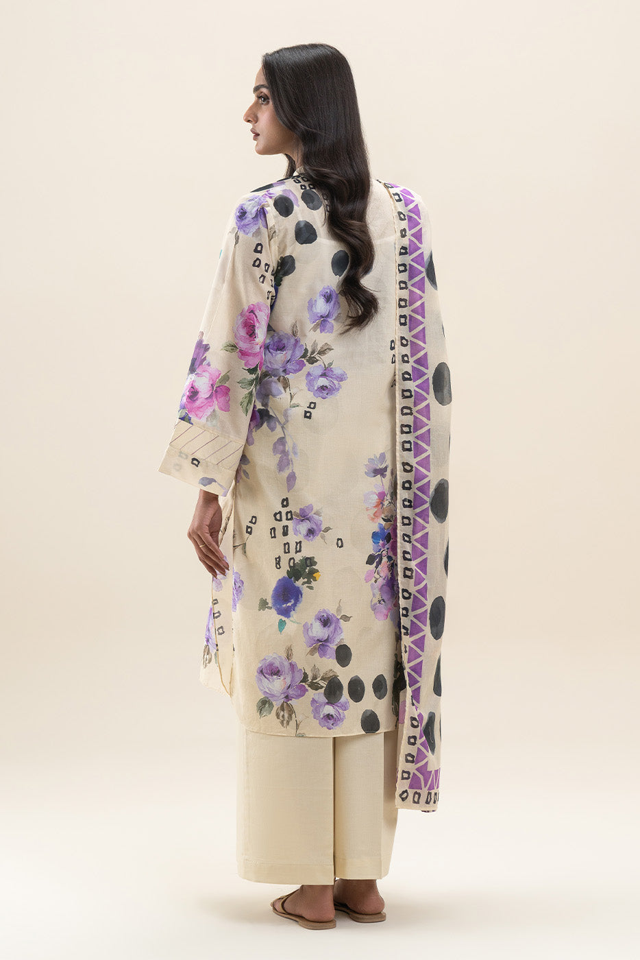 3 PIECE PRINTED LAWN SUIT-PSYCHEDELIC SKY (UNSTITCHED)