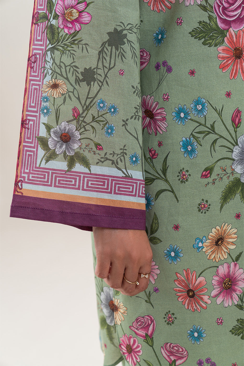 3 PIECE PRINTED LAWN SUIT-FLORA FERN (UNSTITCHED)