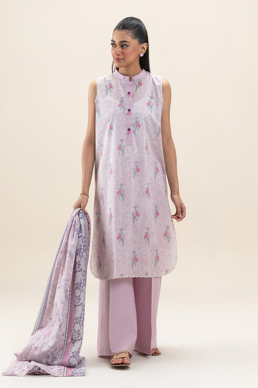 3 PIECE PRINTED LAWN SUIT-FLORA HAZE (UNSTITCHED)