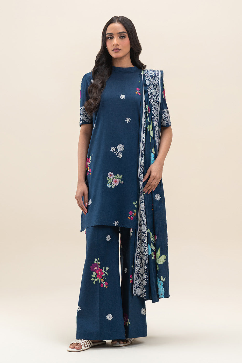 3 PIECE PRINTED LAWN SUIT-DARK ENCHANTMENT (UNSTITCHED)