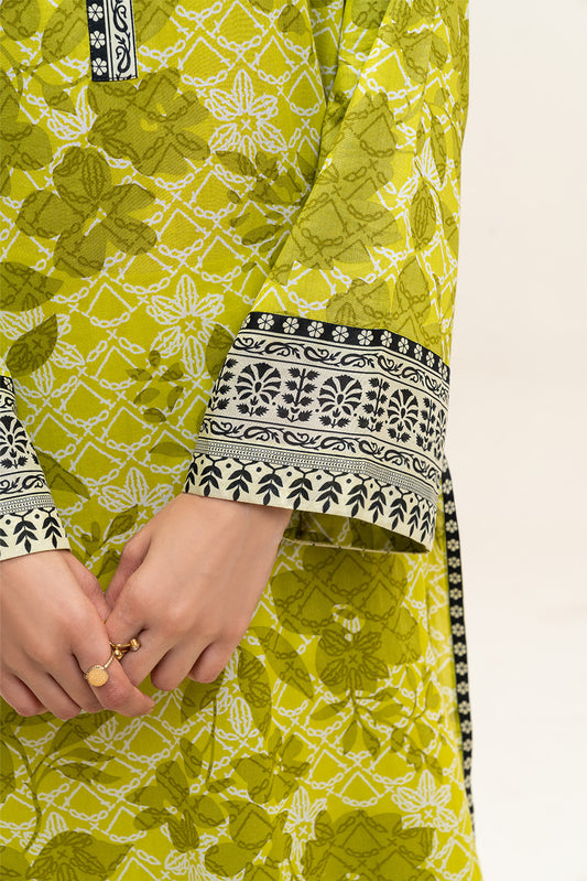 3 PIECE PRINTED LAWN SUIT-VOLT TRIBE (UNSTITCHED)