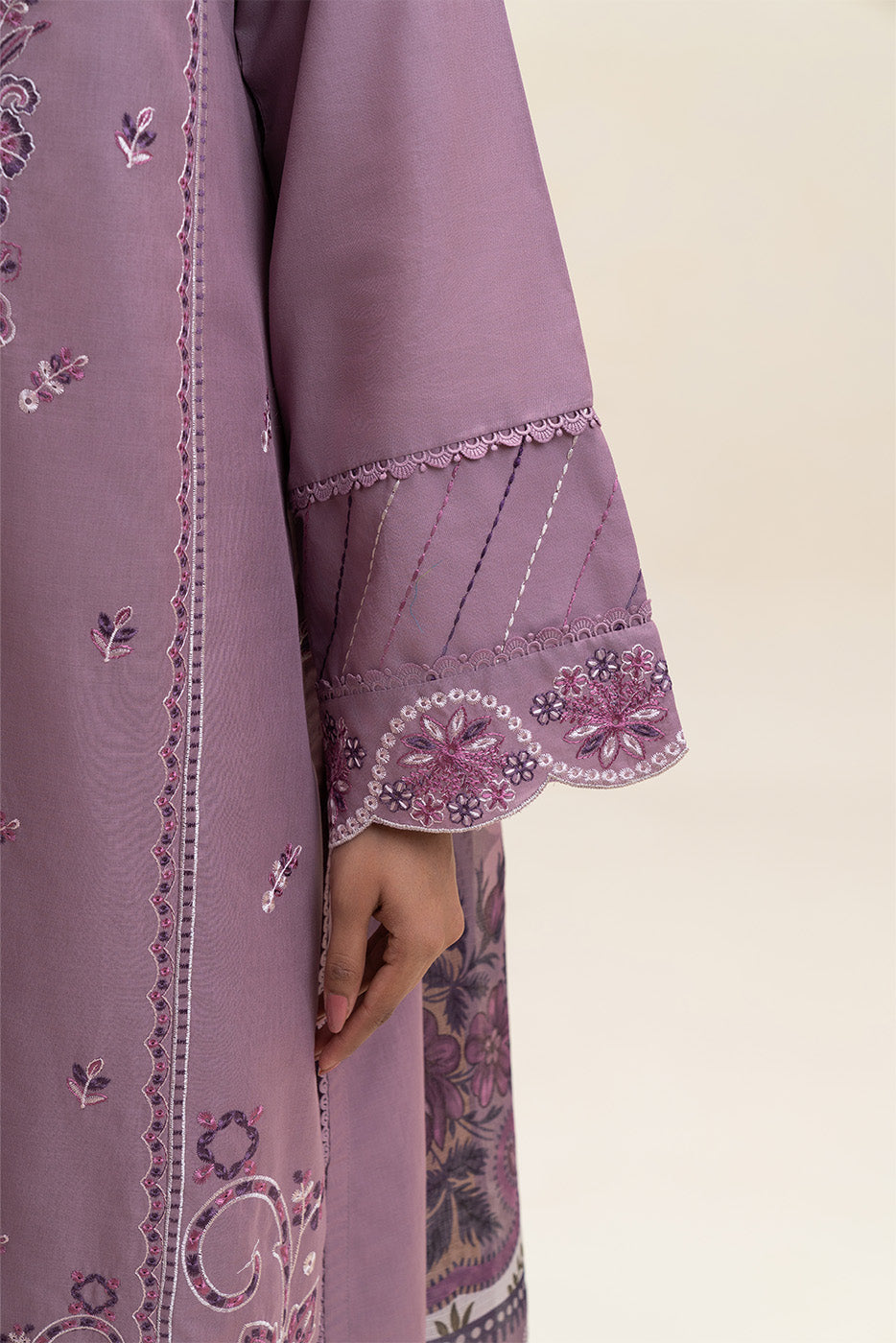 3 PIECE EMBROIDERED LAWN SUIT-FLORAL MUSK (UNSTITCHED)