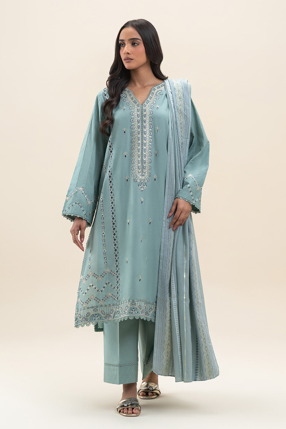 3 PIECE EMBROIDERED LAWN SUIT-TRIBAL AURORA (UNSTITCHED)