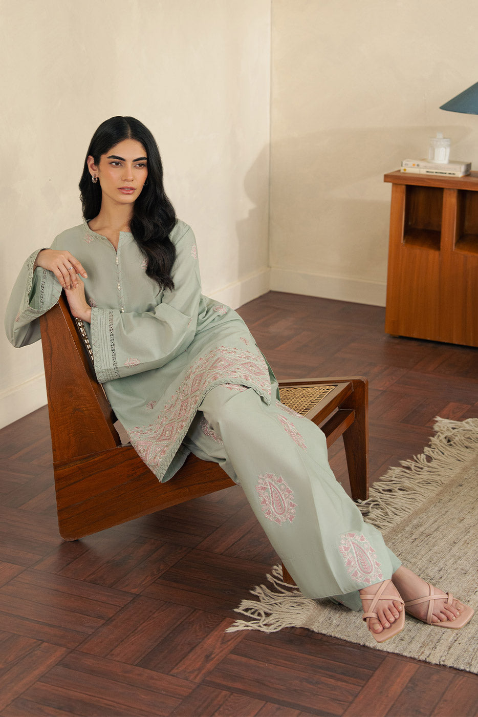 2 PIECE EMBROIDERED LAWN SUIT-SAGE DREAM (UNSTITCHED)