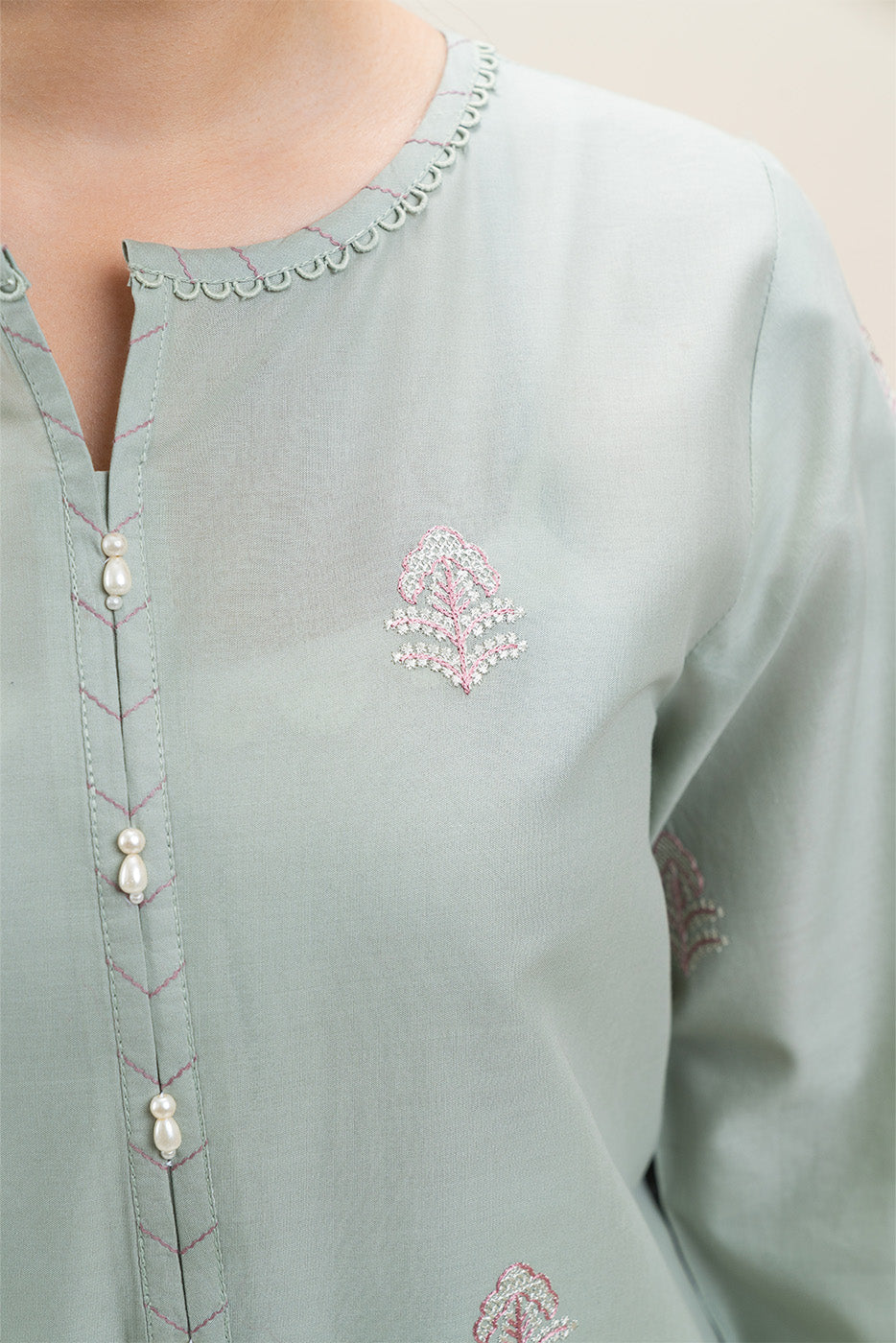 2 PIECE EMBROIDERED LAWN SUIT-SAGE DREAM (UNSTITCHED)