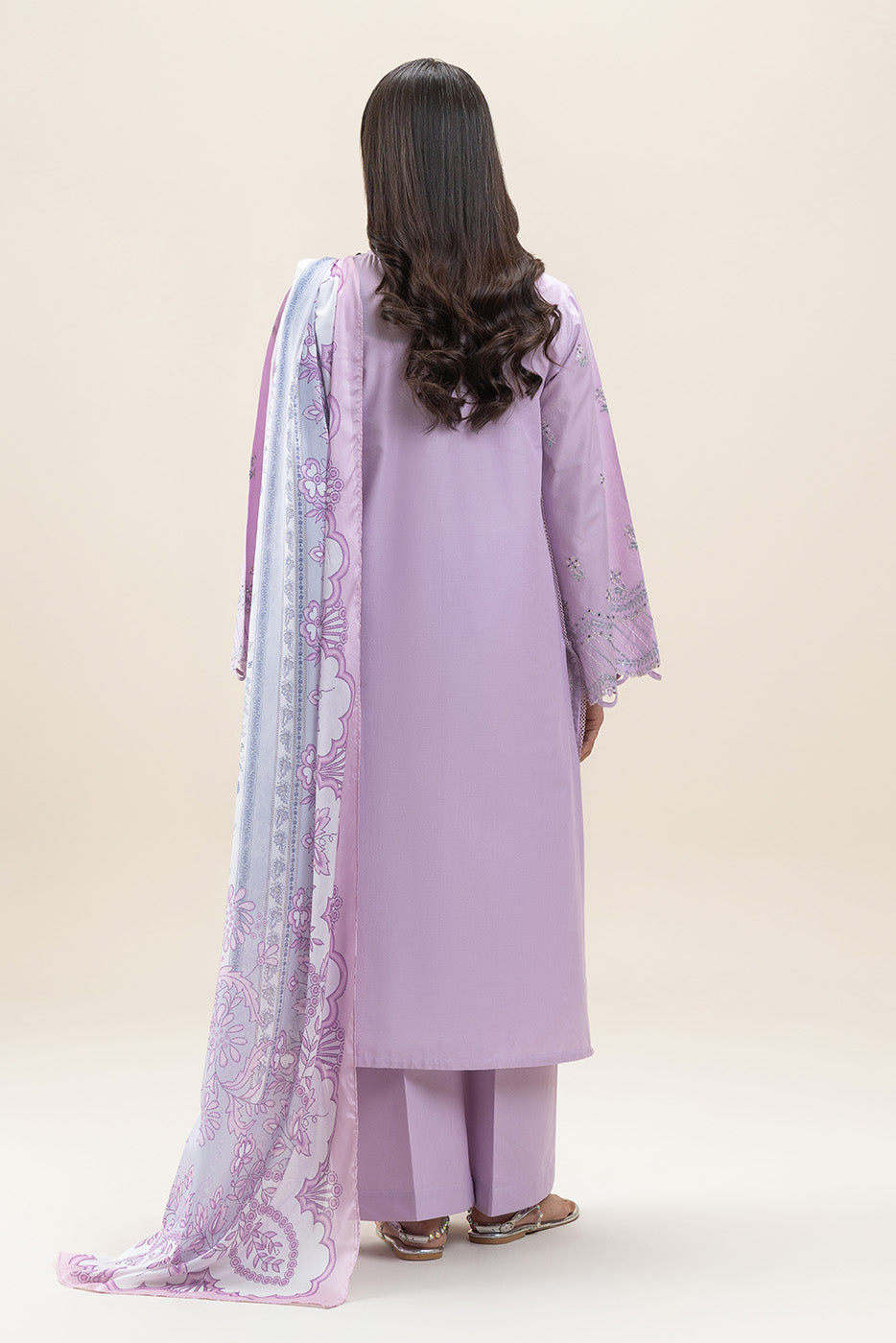3 PIECE EMBROIDERED LAWN SUIT-PERIWINKLE GLAM (UNSTITCHED)