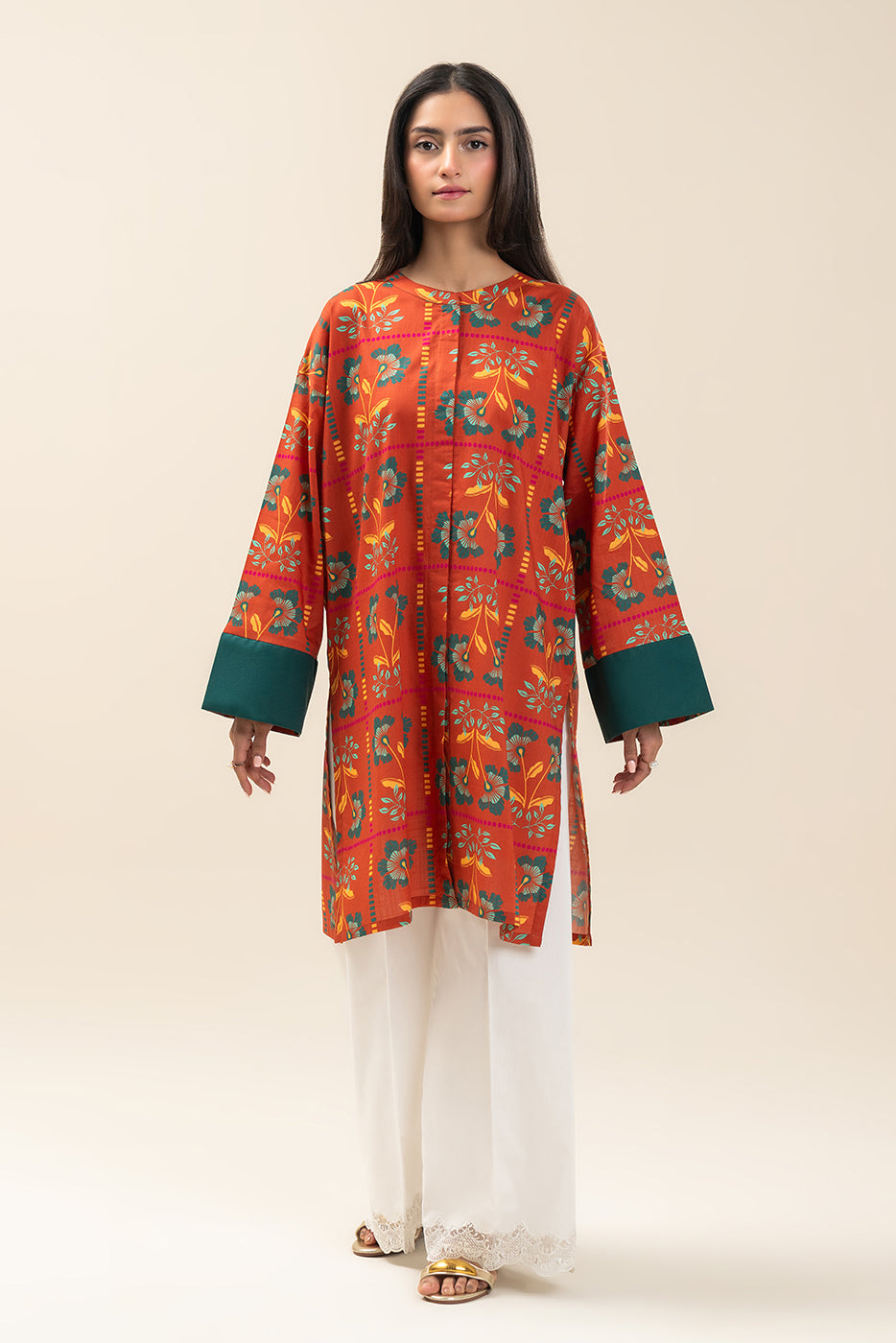 PRINTED TWO WAY SLUB SHIRT (PRET)