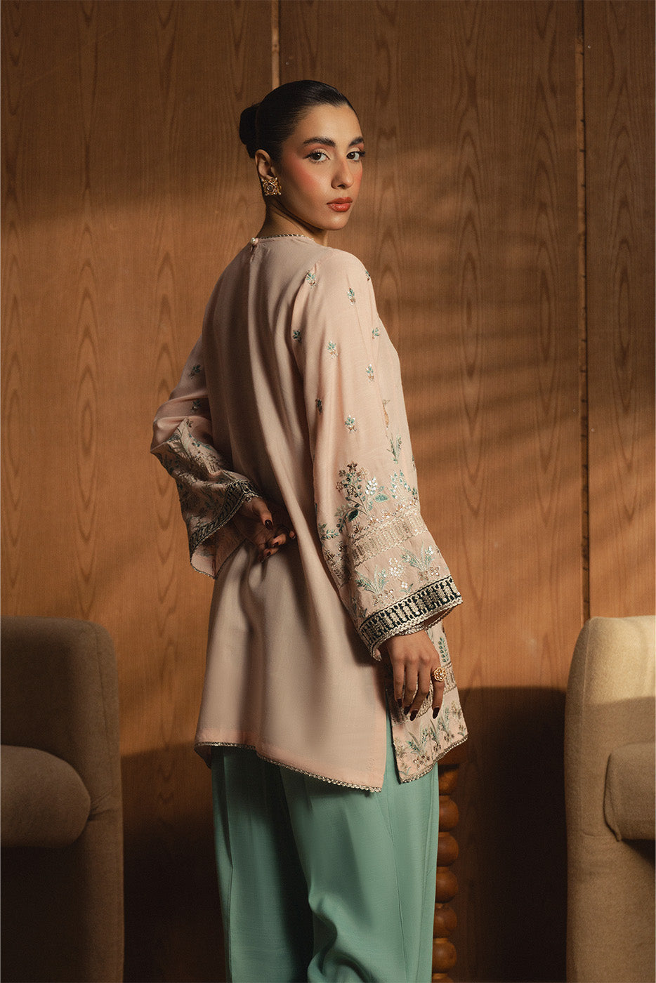EMBROIDERED RAW SILK SHIRT (LUXURY-PRET)