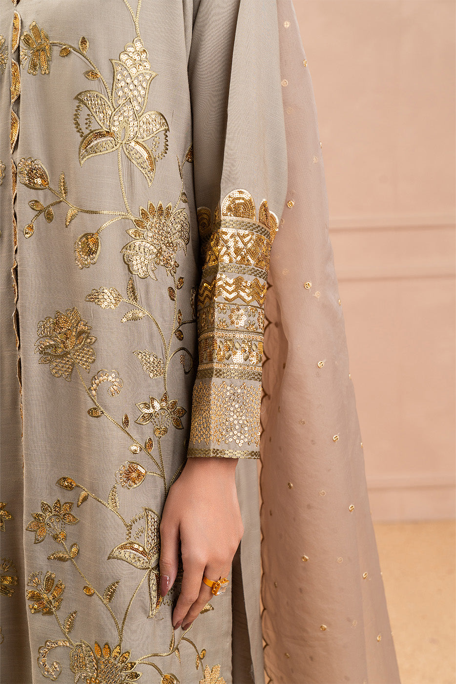 2 PIECE EMBROIDERED RAW SILK SUIT (LUXURY PRET)