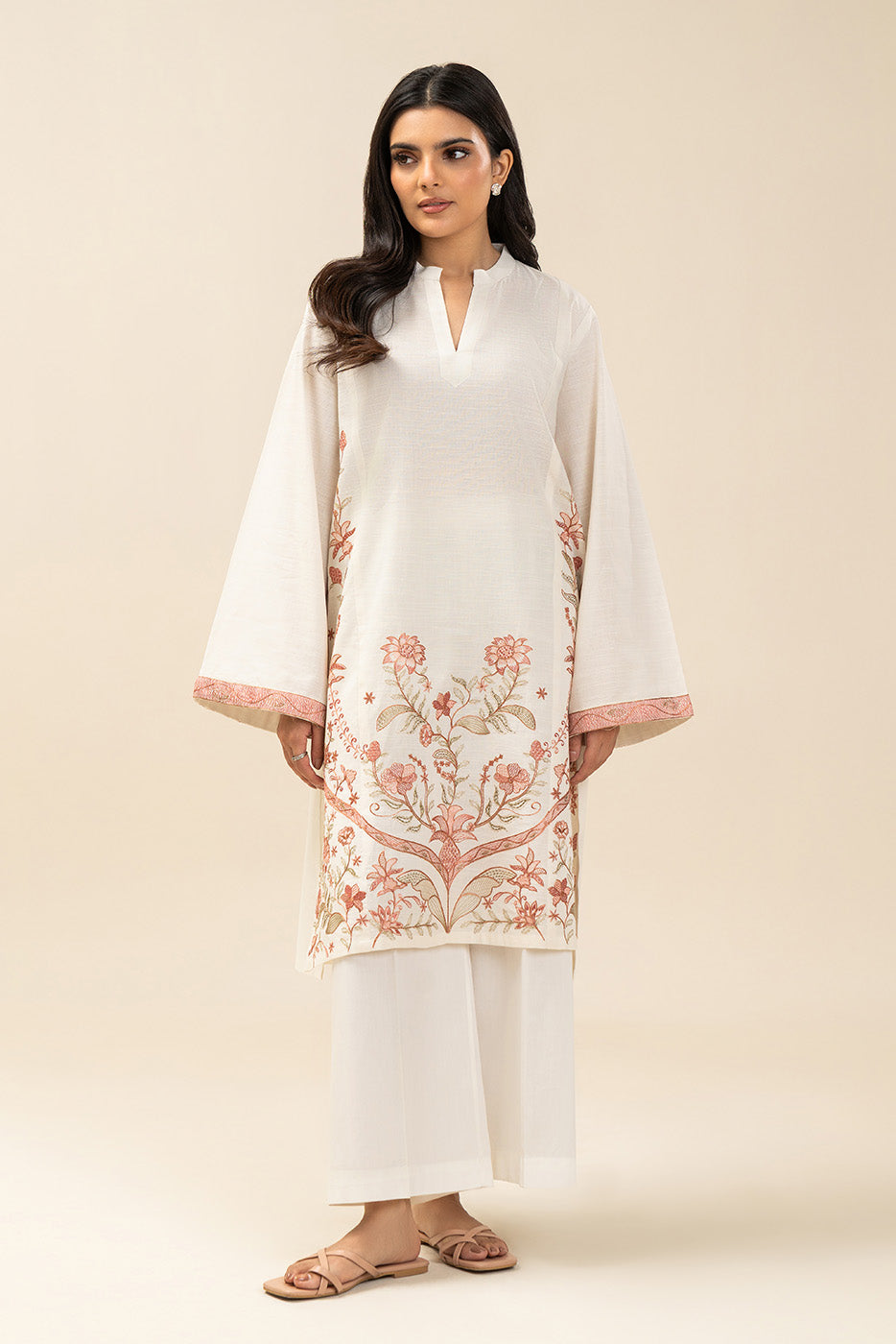 EMBROIDERED SLUB SHIRT (PRET)