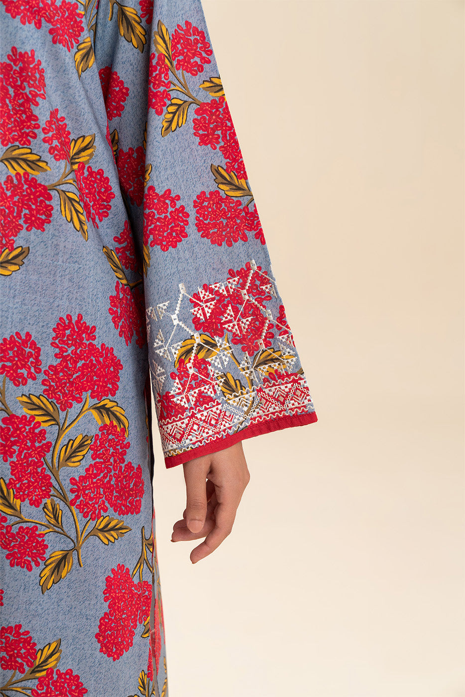 2 PIECE EMBROIDERED TWO WAY SLUB SUIT (PRET)