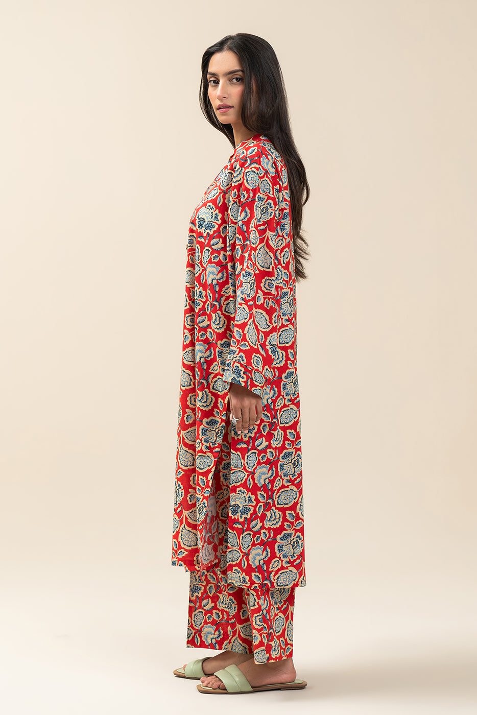 2 PIECE PRINTED TWO WAY SLUB SUIT (PRET)