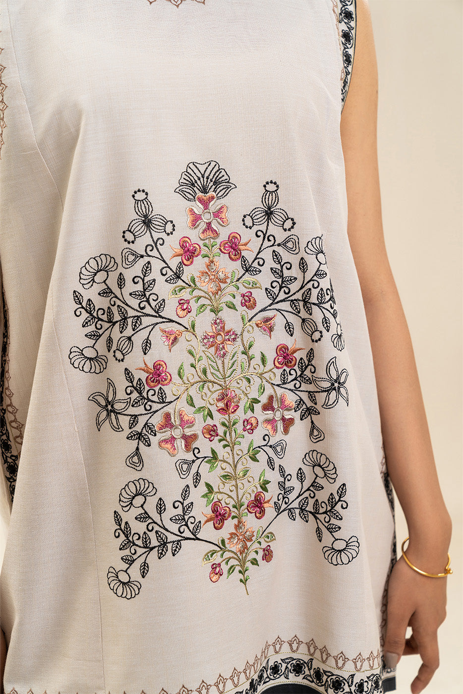 2 PIECE EMBROIDERED CHAMBRAY SUIT (FUSION)