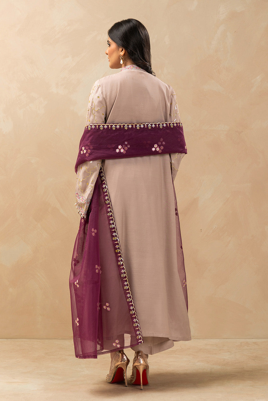 3 PIECE EMBROIDERED RAW SILK SUIT (LUXURY-PRET)