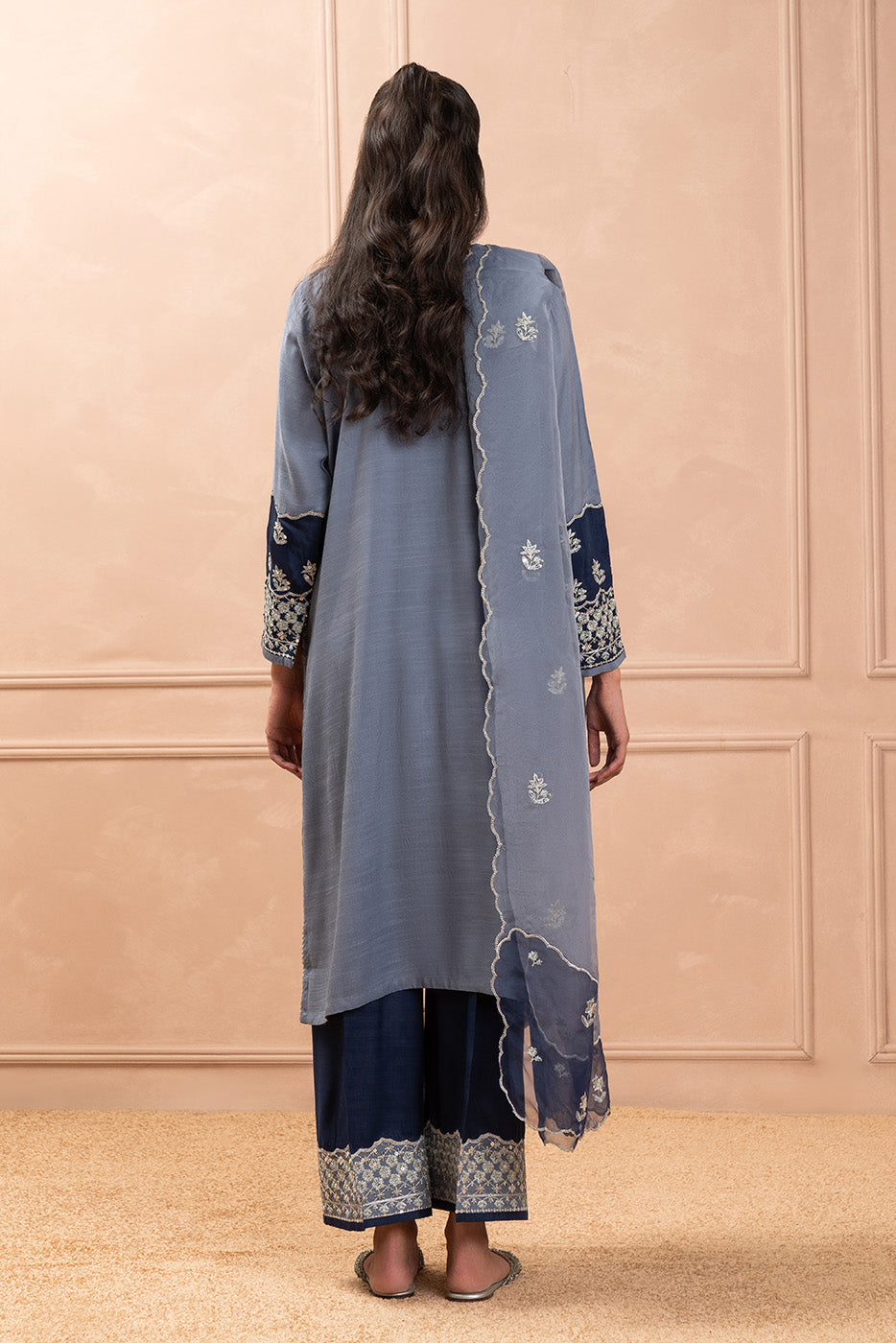 EMBROIDERED RAW SILK SHIRT (LUXURY PRET)