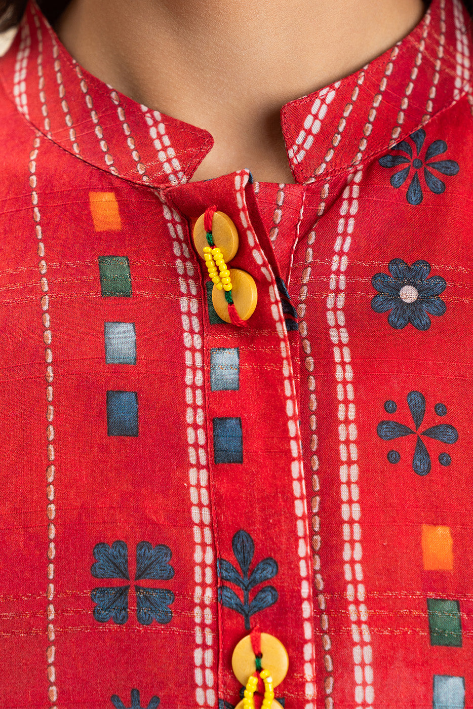 PRINTED LUREX LAWN SHIRT (PRET)
