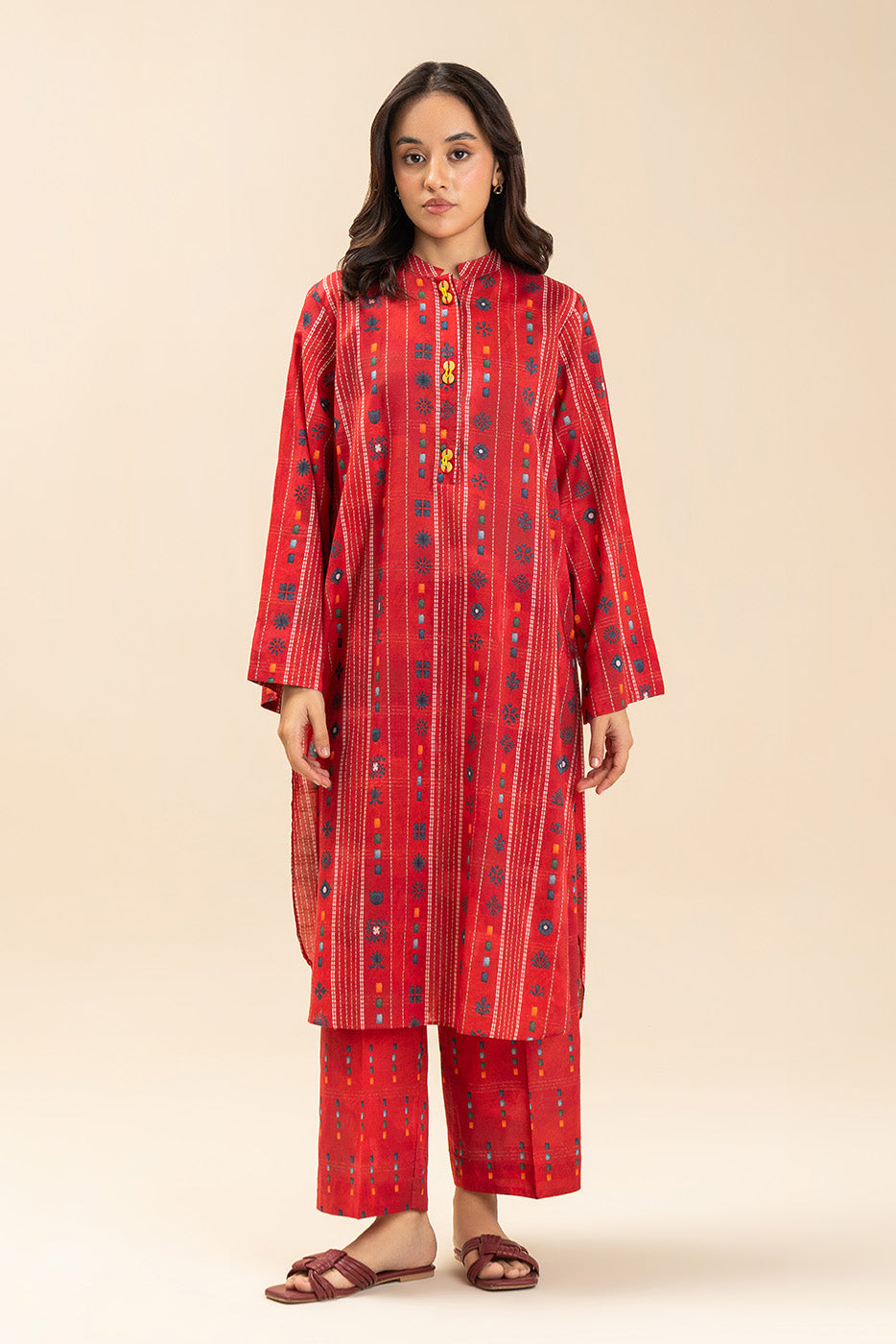 PRINTED LUREX LAWN SHIRT (PRET)