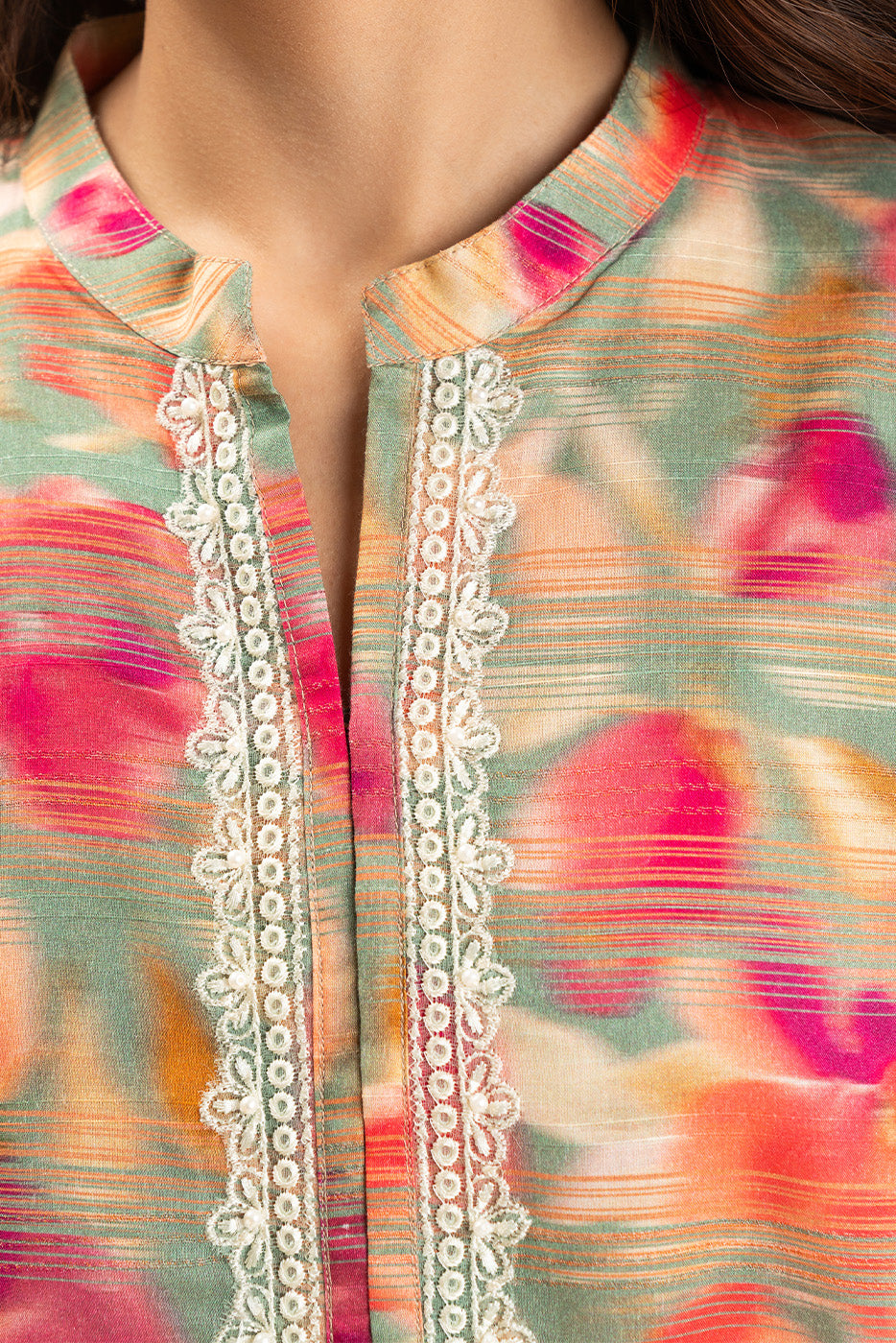 2 PIECE EMBROIDERED LUREX LAWN SUIT (PRET)