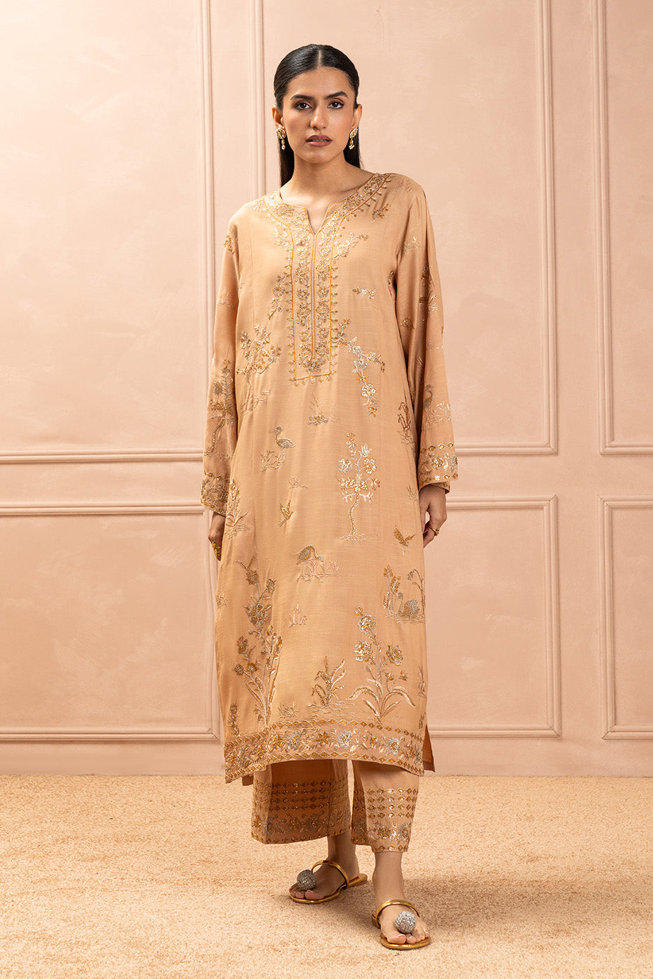 2 PIECE EMBROIDERED RAW SILK SUIT (LUXURY PRET)