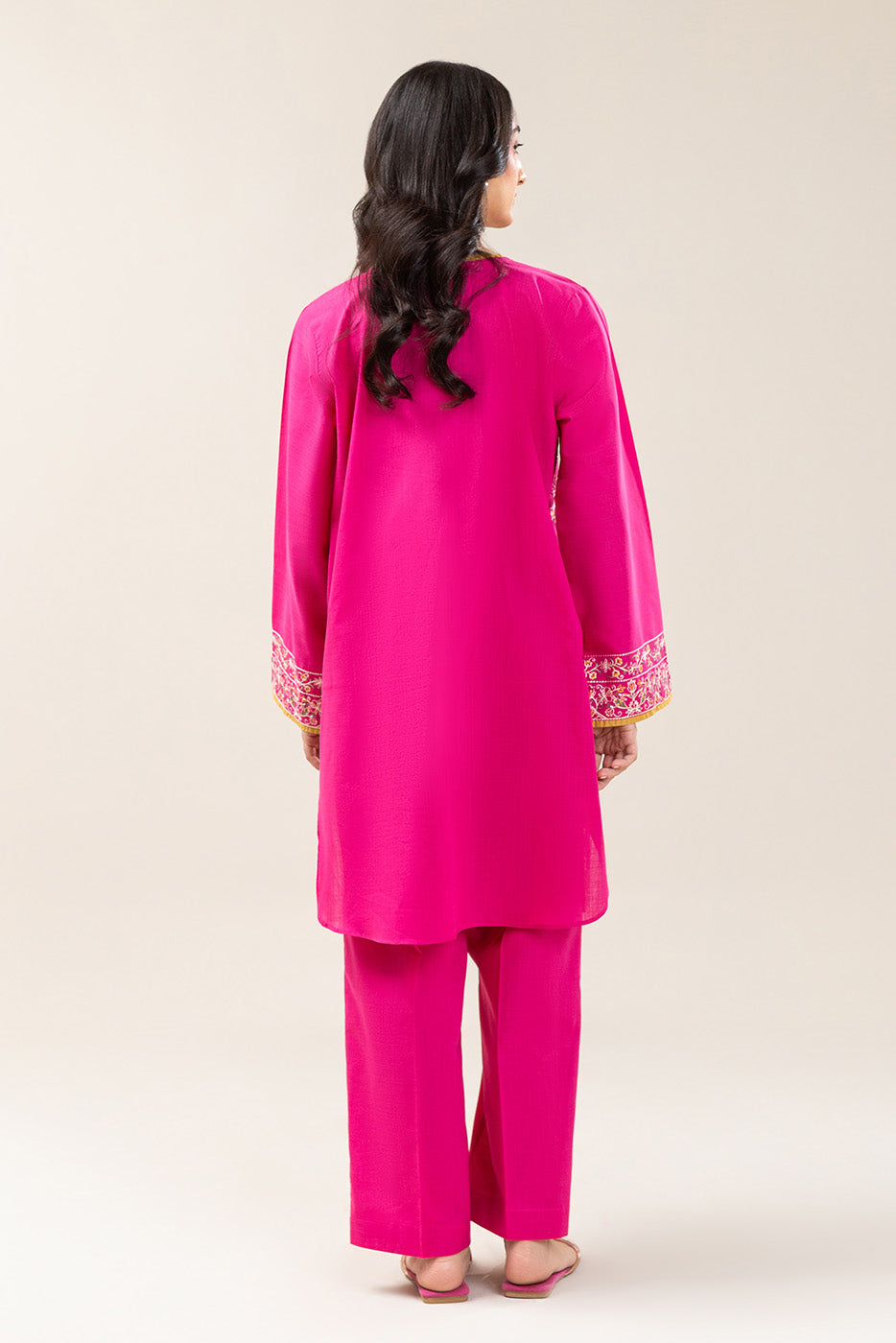 2 PIECE EMBROIDERED TWO WAY SLUB SUIT (PRET)
