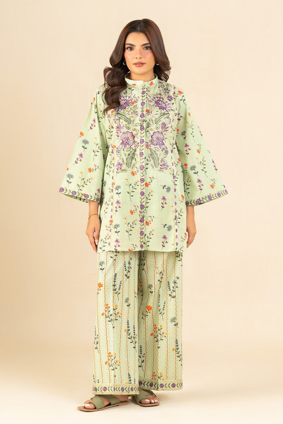 PRINTED TWO WAY SLUB SHIRT (PRET)