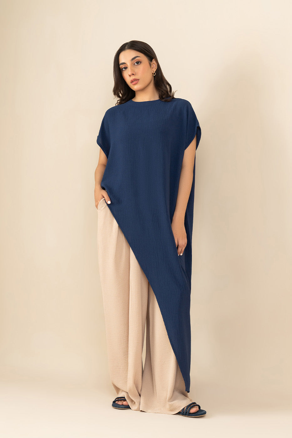 SOLID POLY CREPE SHIRT (FUSION)