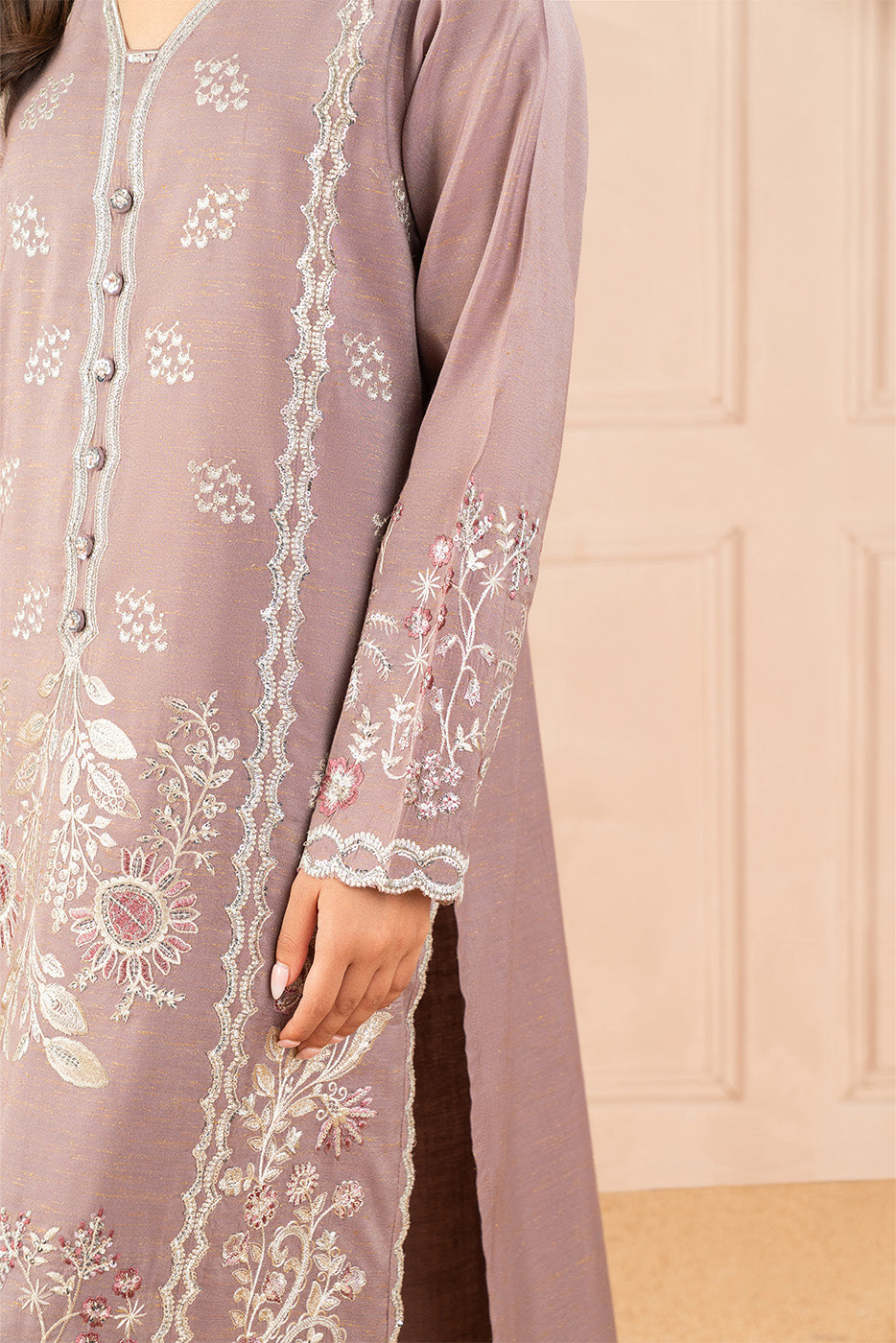 2 PIECE EMBROIDERED ZARI JACQUARD SUIT (LUXURY PRET)